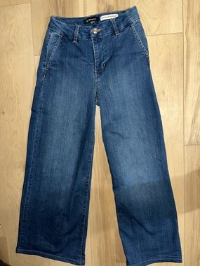 BCBG GENERATION Modern Wide-Leg  Jeans - Blue Denim CAPRI